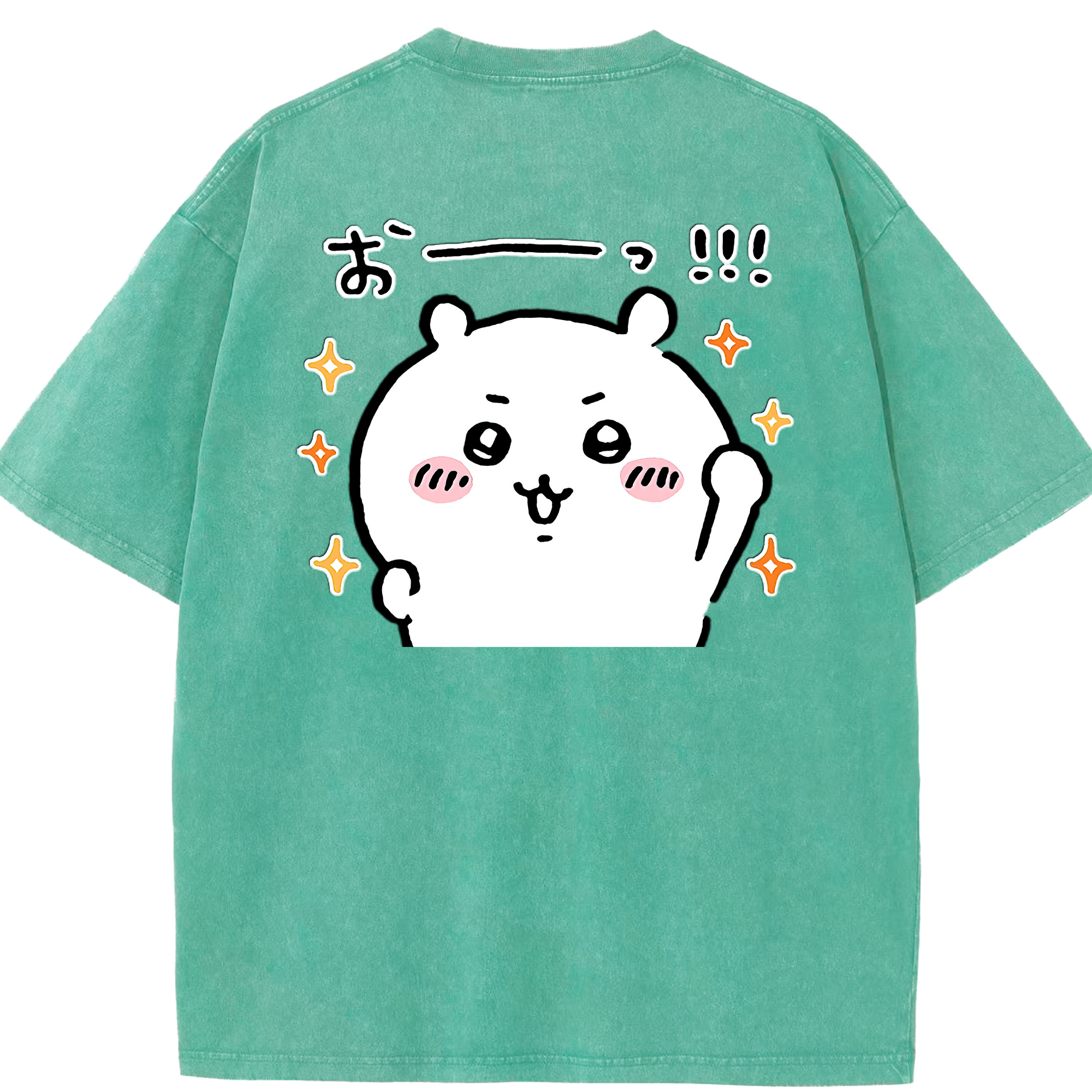 （画像用） ちいかわ ちいかわ Chii-kawa chiikawa 綿100% ヴィンテージ風 半袖Tシャツ（背面プリント）